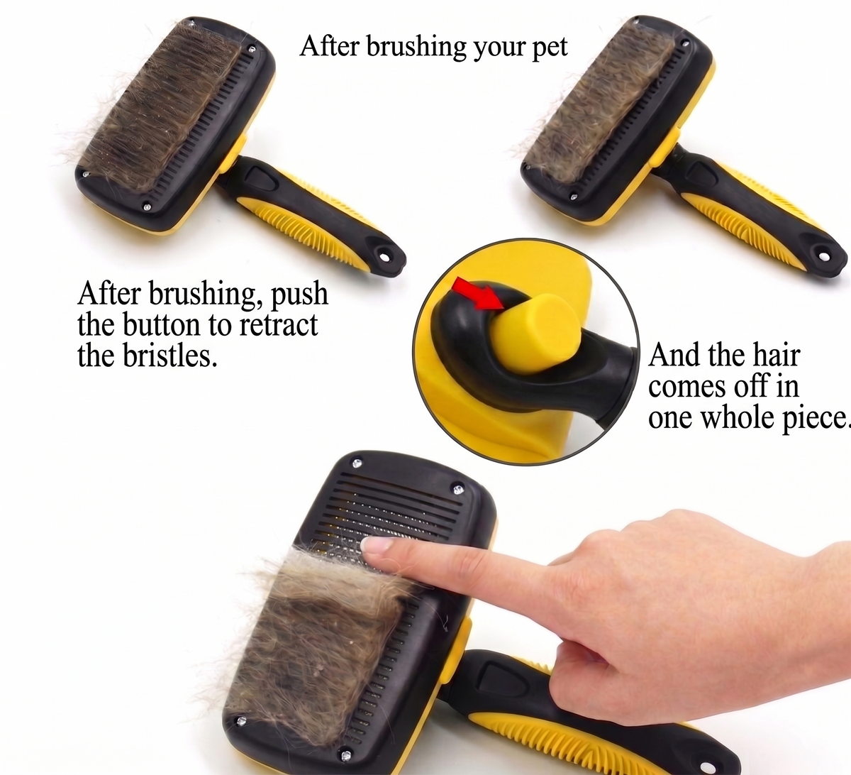 Zenwoof Pro Self-Cleaning Slicker Brush ā one-click release