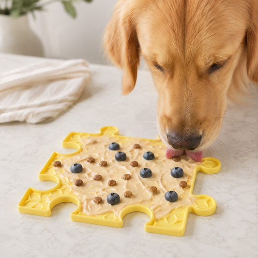 Tapis de léchage Zenwoof — chien en train de lécher